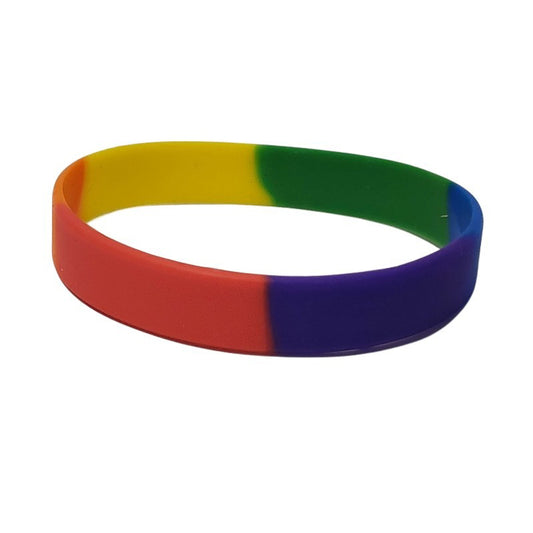 Silicone Pride Bracelet: Rainbow