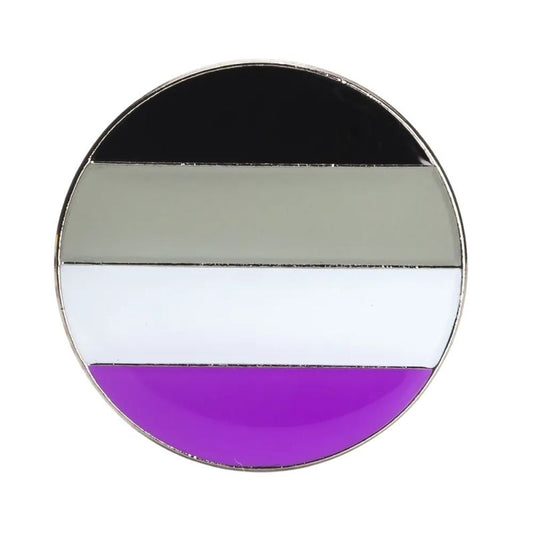Enamel Circle Pin: Asexual Flag