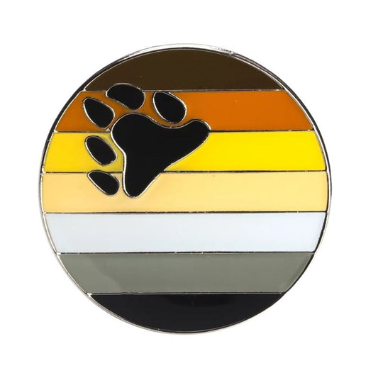 Enamel Circle Pin: Bear Pride Flag