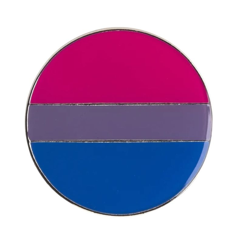 Enamel Circle Pin: Bisexual Flag