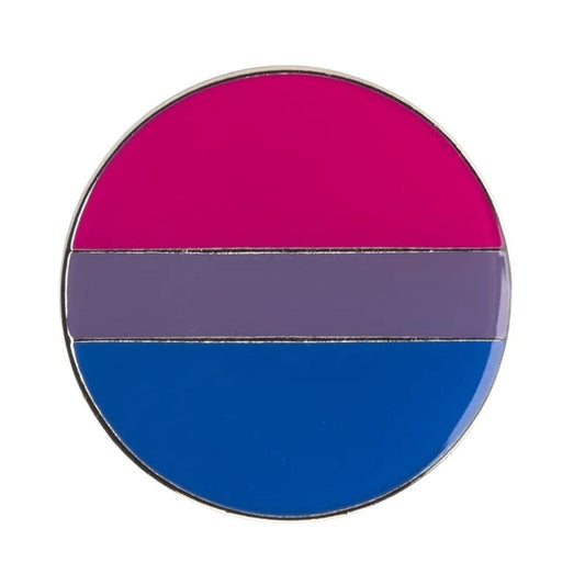 Enamel Circle Pin: Bisexual Flag