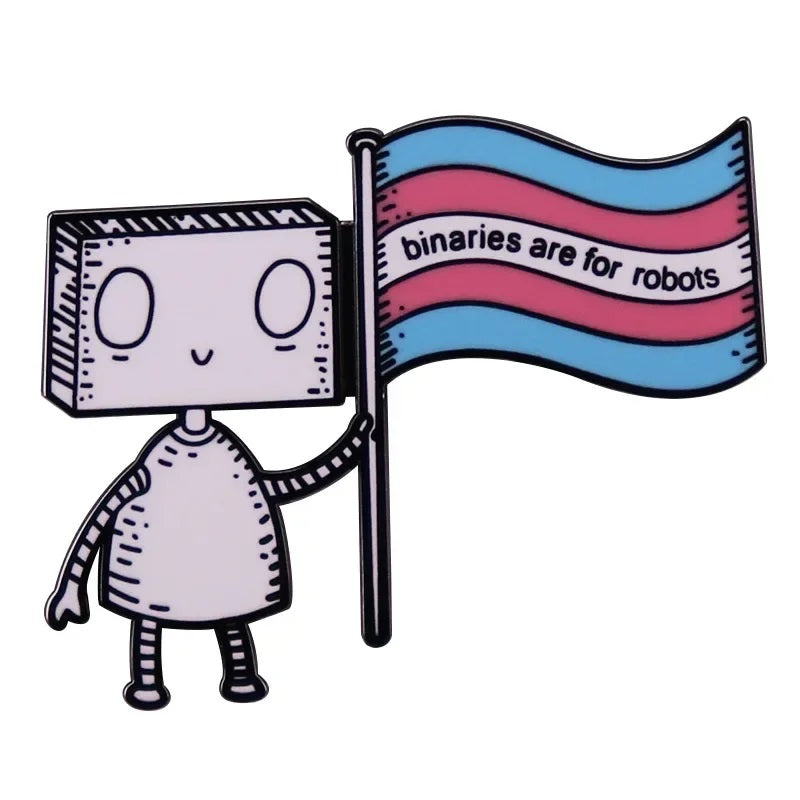 Enamel Pin: Binaries Are for Robots