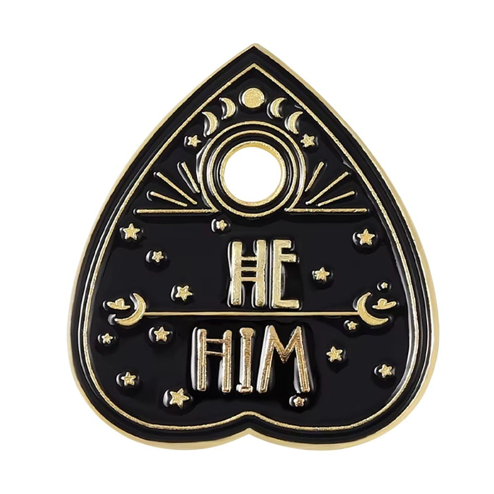 Enamel Pin: He/Him Planchette Pronoun Pin