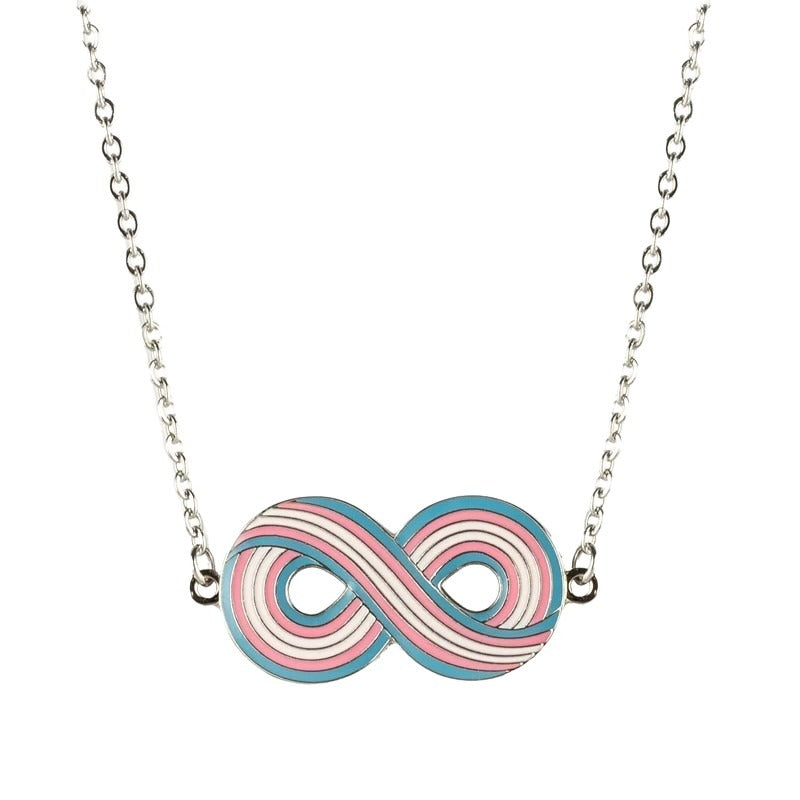 Enamel Infinity Pride Necklace: Trans