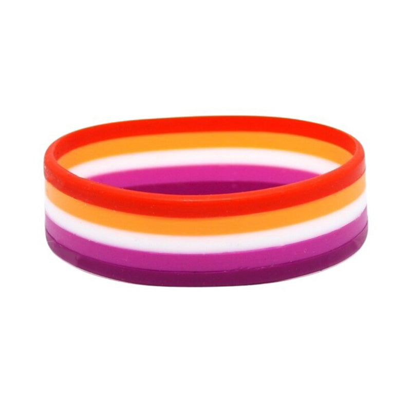 Silicone Pride Bracelet: Lesbian Flag