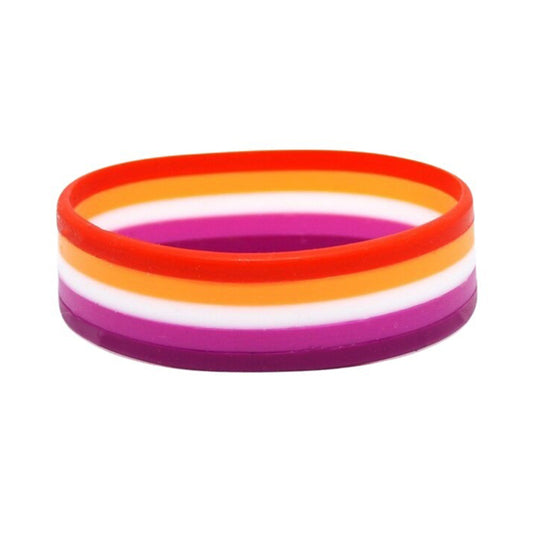 Silicone Pride Bracelet: Lesbian Flag