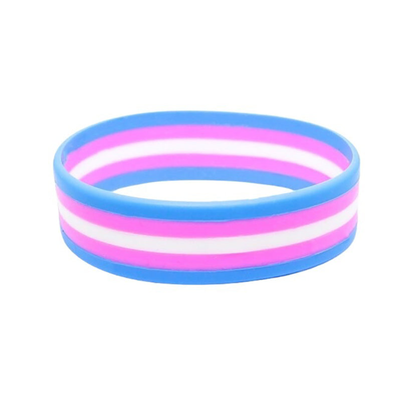 Silicone Pride Bracelet: Trans Flag