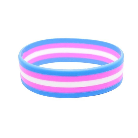 Silicone Pride Bracelet: Trans Flag