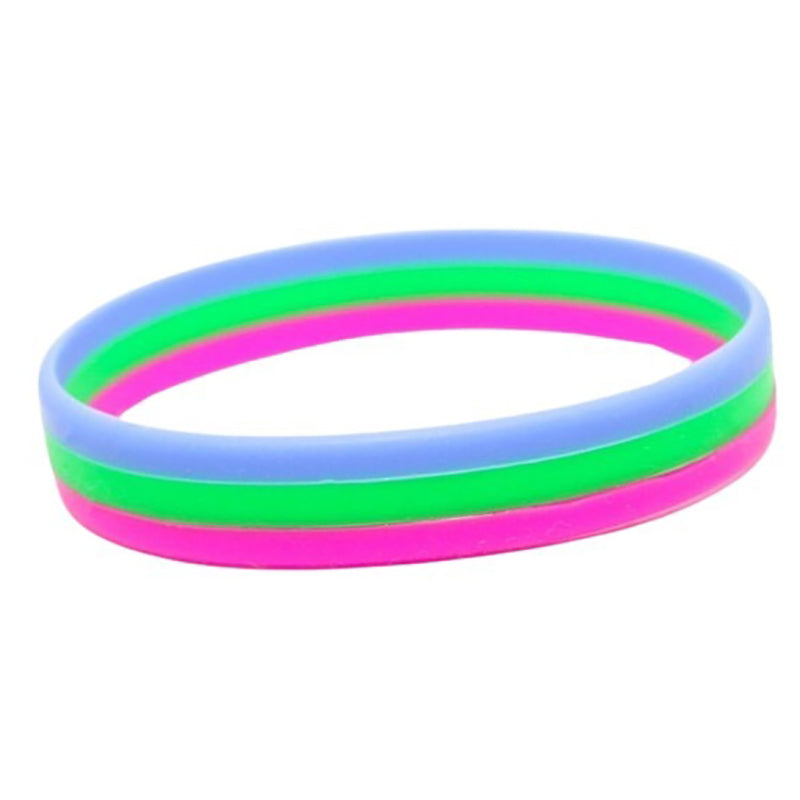 Silicone Pride Bracelet: Polysexual Flag