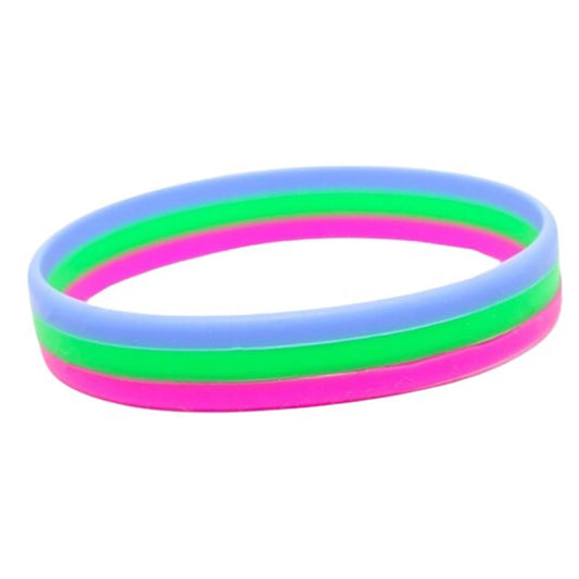 Silicone Pride Bracelet: Polysexual Flag