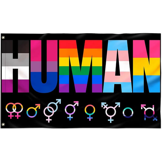 "HUMAN" Pride Flag: Medium
