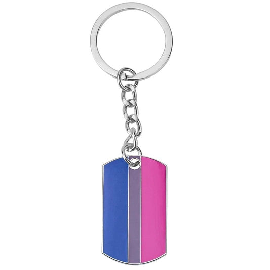 Enamel Pride Keychain: Bisexual