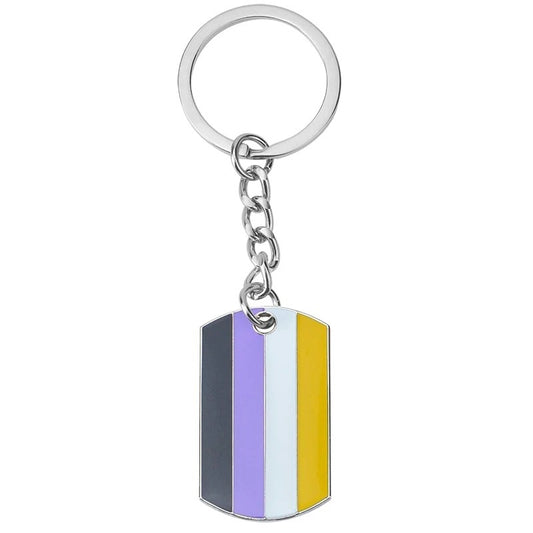 Enamel Pride Keychain: Non-Binary
