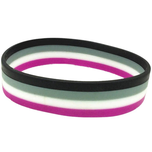 Silicone Pride Bracelet: Asexual Pride Flag