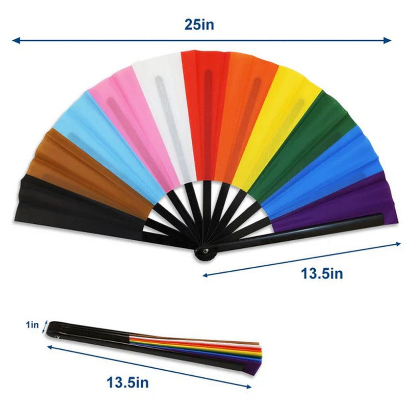 Large Hand Fan: Progress Pride