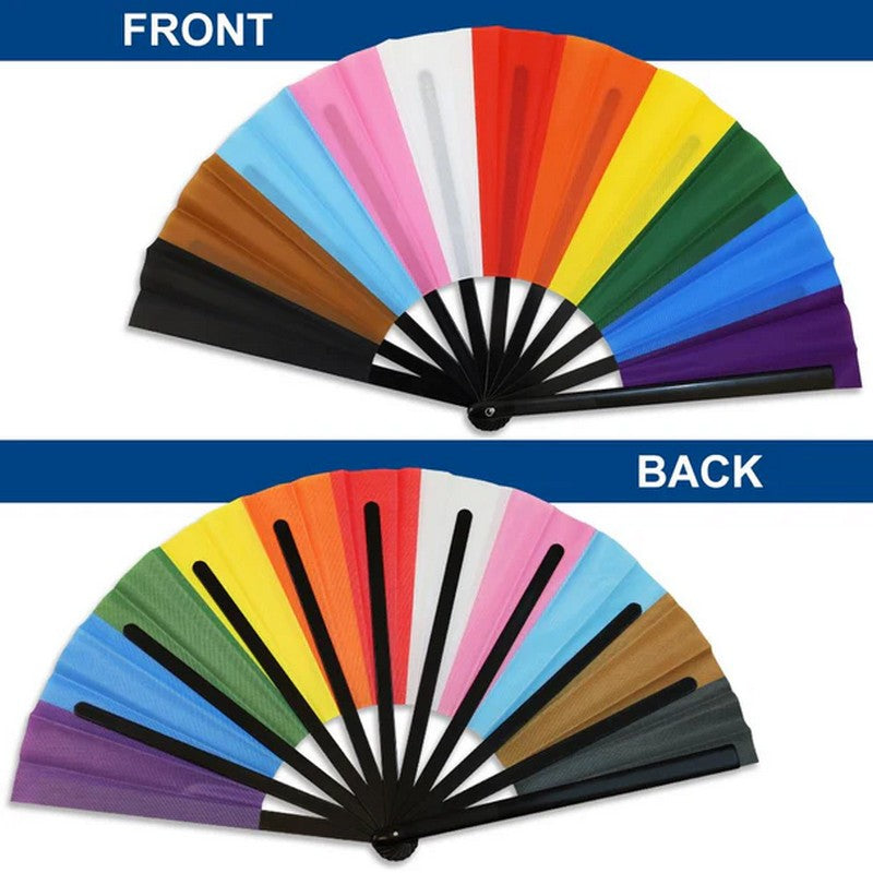 Large Hand Fan: Progress Pride