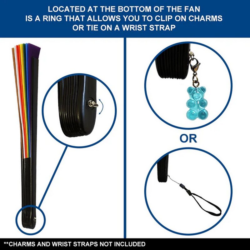 Large Hand Fan: Progress Pride