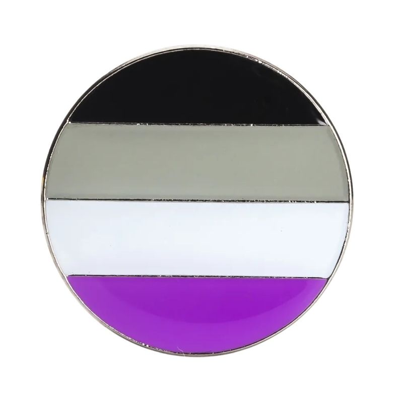Enamel Circle Pin: Asexual Flag
