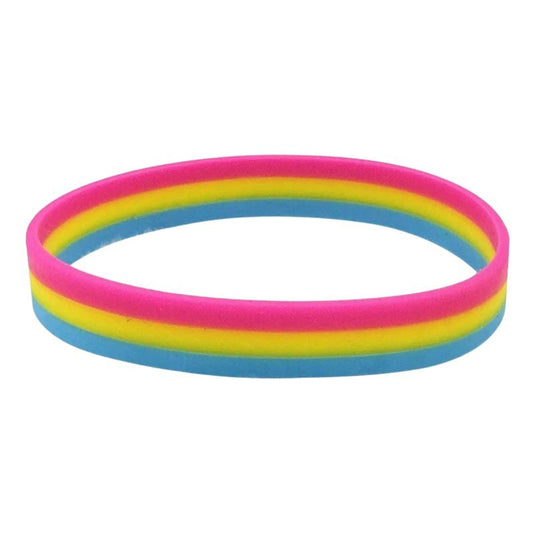 Silicone Pride Bracelet: Pansexual Flag