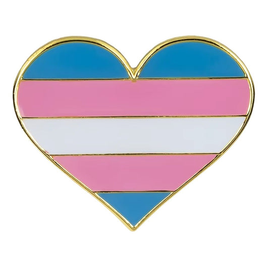 Enamel Heart Pin: Trans Pride Heart
