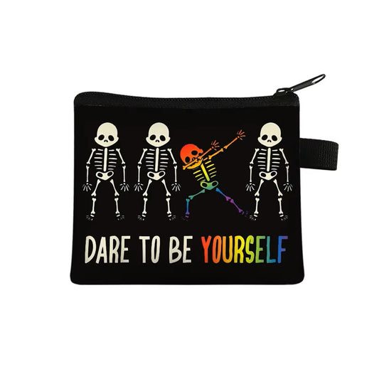 Dare to Be Yourself Skeleton Coin Purse
