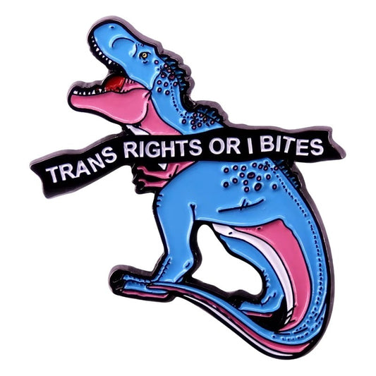 Enamel Pin: Trans Rights Dino