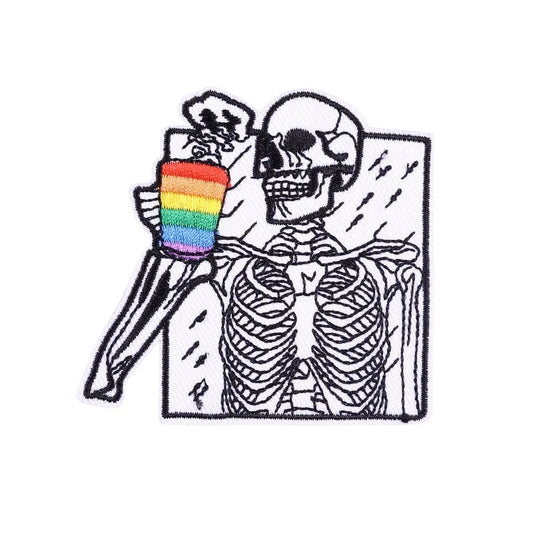 Embroidered Patches: Pride Skeleton