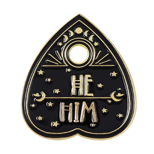 Enamel Pin: He/Him Planchette Pronoun Pin