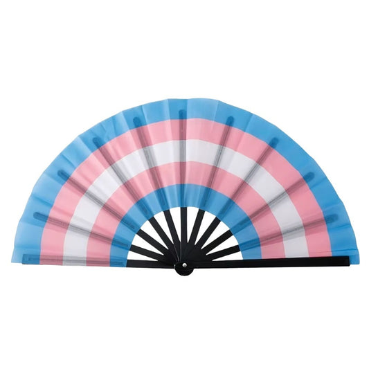 Large Hand Fan: Trans Pride