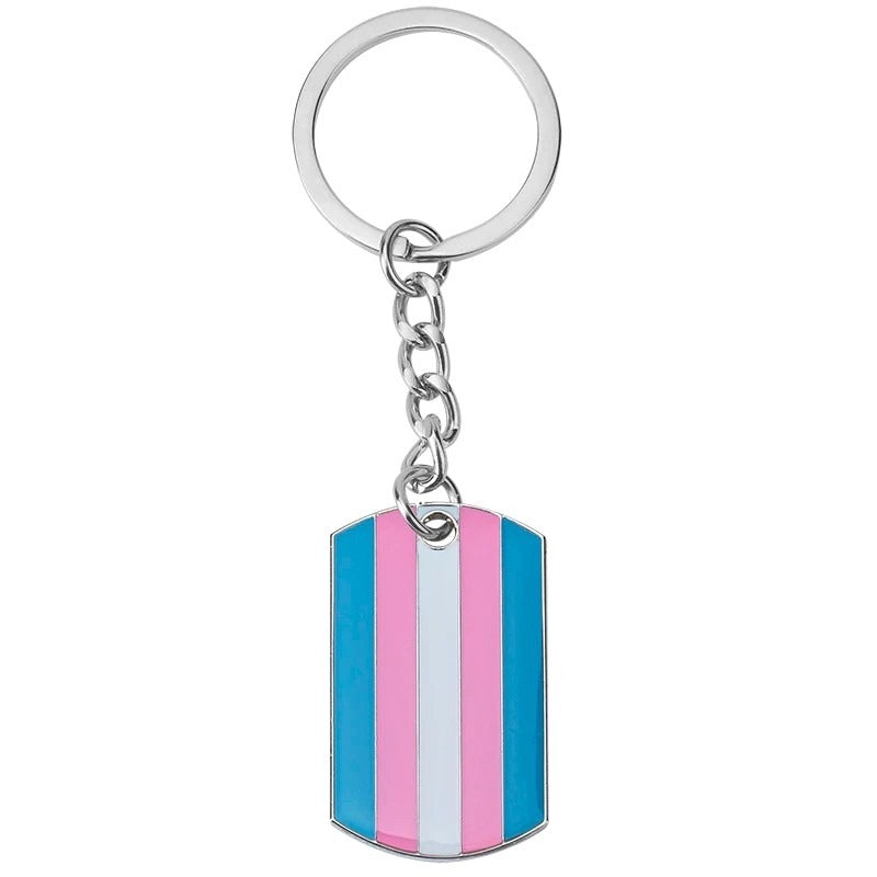 Enamel Pride Keychain: Trans