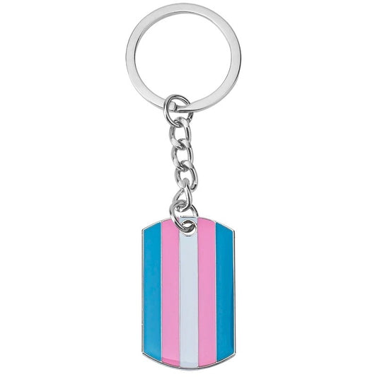 Enamel Pride Keychain: Trans