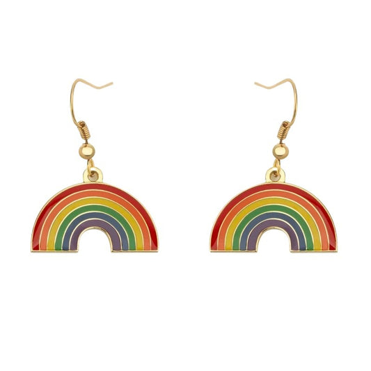 Enamel Rainbow Earrings: Rainbow Flag