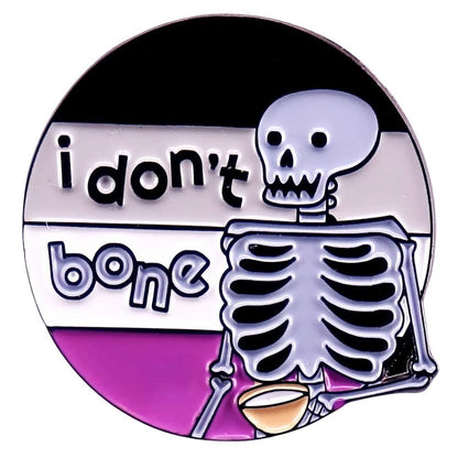 Enamel Pin: “I Don’t Bone” Ace Skeleton