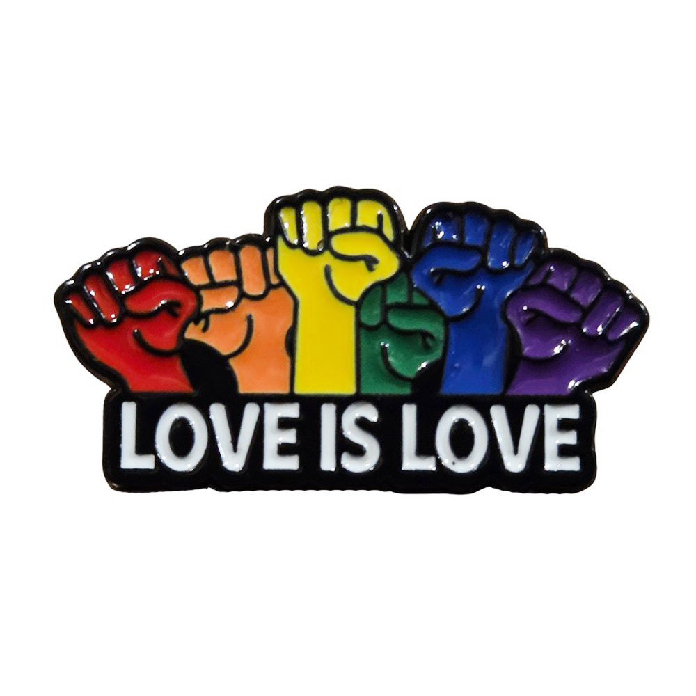Enamel Mini Pin: Love Is Love Unity Fists