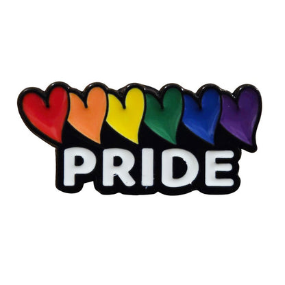 Enamel Mini Pin: Pride Hearts (Rainbow Row)