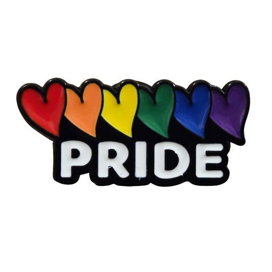 Enamel Mini Pin: Pride Hearts (Rainbow Row)