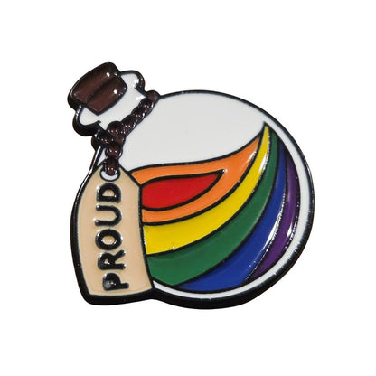 Enamel Mini Pin: Pride Potion Bottle (Rainbow Brew)