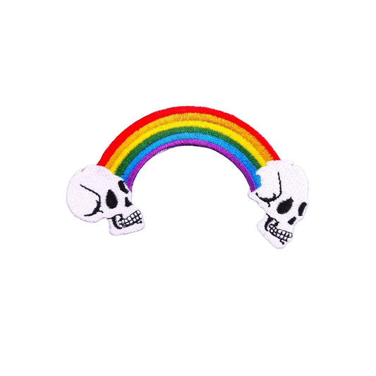 Embroidered Patches: Rainbow Skull Bridge