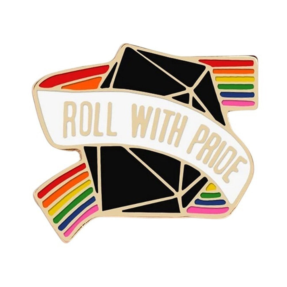 Enamel Pin: Roll With Pride (D20 Edition)