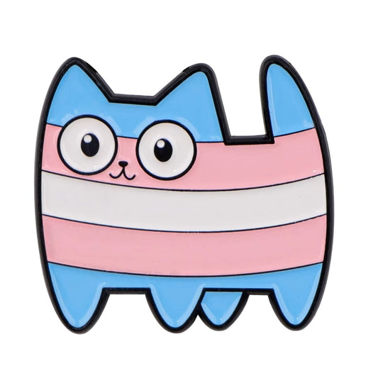 Enamel Pin: Trans Pride Cat
